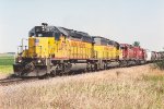 Grain train rolls south